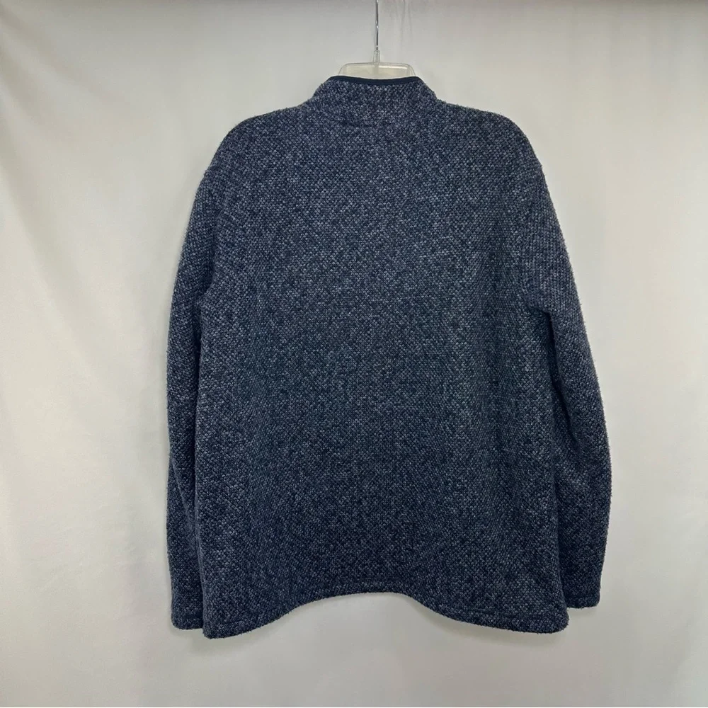 Orvis Men's Navy Blue Quarter Zip Sherpa Lined Sweater